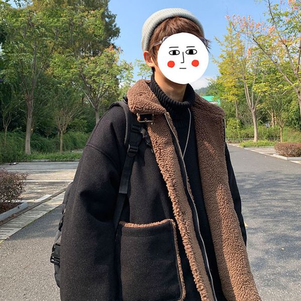 2021 spring woman new turn down collar long-sleeved cashmere loose splicing minimalist cardigan lambfur coat 8q928, Black;brown
2021 spring woman new turn down collar long-sleeved cashmere loose splicing minimalist cardigan lambfur coat 8q928, Black;brown