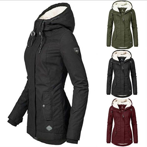 women's trench coats fashion women coat fur lining windbreaker winter warm jacket solid color comfortable hooded overcoat with zippers, Tan;black
women's trench coats fashion women coat fur lining windbreaker winter warm jacket solid color comfortable hooded overcoat with zippers, Tan;black