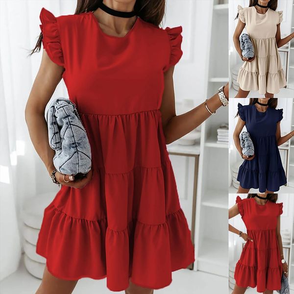 loose plus size ruffled fashion women dresses solid short sleeve beach party female casual stitching cupcake, Black;gray
loose plus size ruffled fashion women dresses solid short sleeve beach party female casual stitching cupcake, Black;gray