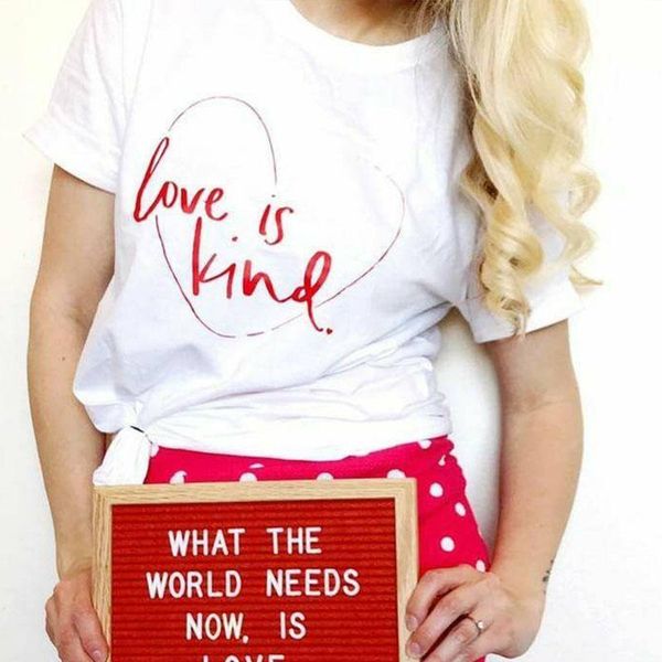 women's t-shirt love is kind valentine's day women graphic funny fashion short sleeve quote grunge 100% cotton tee tshirts, White
women's t-shirt love is kind valentine's day women graphic funny fashion short sleeve quote grunge 100% cotton tee tshirts, White
