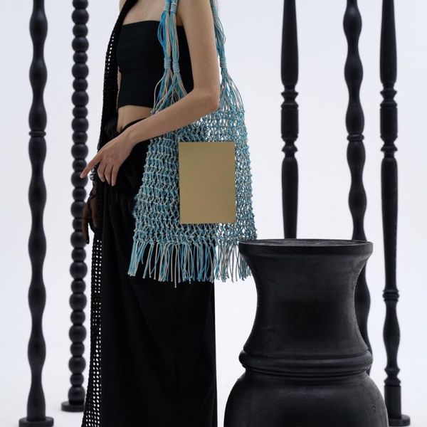 evening bags hollow shoulder bag for women cotton weave tassel large capacity handbag fashion simple handle female retro purses
evening bags hollow shoulder bag for women cotton weave tassel large capacity handbag fashion simple handle female retro purses
