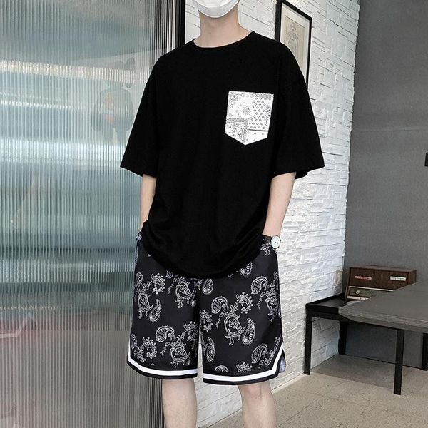 men's tracksuits summer short sets men t-shirts and shorts fashion cashew printing cotton tees thin loose stylish streetwear suit man w, Gray
men's tracksuits summer short sets men t-shirts and shorts fashion cashew printing cotton tees thin loose stylish streetwear suit man w, Gray
