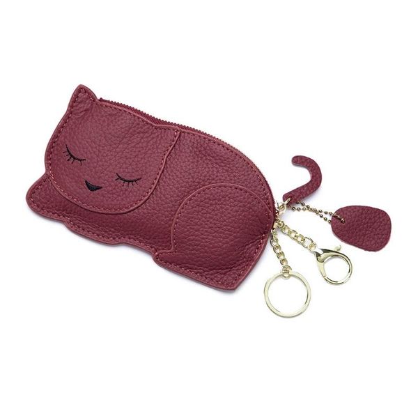 cartoon animal wallet holder pu leather coin purse pouch case m68c, Red;black