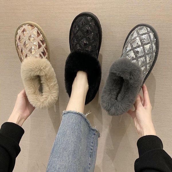 boots ladies snow short tube fleece round toe comfortable warm non-slip outdoor sequined vamp fashion plush, Black
boots ladies snow short tube fleece round toe comfortable warm non-slip outdoor sequined vamp fashion plush, Black