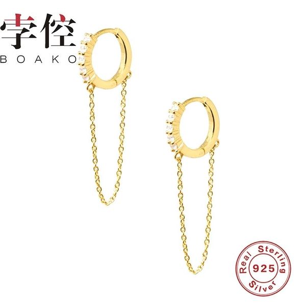 hoop & huggie boako chain tassel earrings for women 925 sterling silver 2021 korean fashion jewelry zircon pendientes brincos aros, Golden;silver
hoop & huggie boako chain tassel earrings for women 925 sterling silver 2021 korean fashion jewelry zircon pendientes brincos aros, Golden;silver