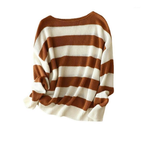 women's sweaters shuchan striped cashmere sweater women slash neck vintage full sleeve winter a-straight loose fall for, White;black
women's sweaters shuchan striped cashmere sweater women slash neck vintage full sleeve winter a-straight loose fall for, White;black