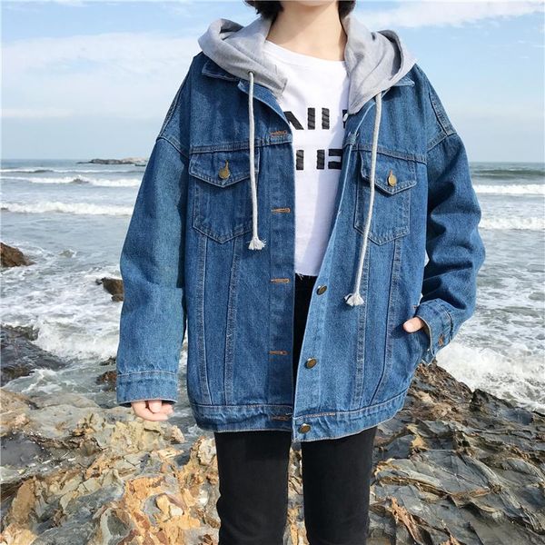 women's jackets women jean jacket hooded denim with removable grey hood oversized coat harajuku street styel, Black;brown
women's jackets women jean jacket hooded denim with removable grey hood oversized coat harajuku street styel, Black;brown