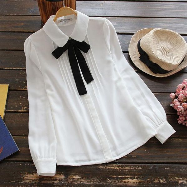 women's t-shirt spring and autumn large versatile chiffon college wind doll collar bubble long sleeve white shirt
women's t-shirt spring and autumn large versatile chiffon college wind doll collar bubble long sleeve white shirt