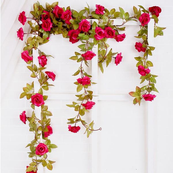 230cm fake artificial roses flowers rattan string vines green plants home wedding garden decoration hanging garland wreath wall
230cm fake artificial roses flowers rattan string vines green plants home wedding garden decoration hanging garland wreath wall