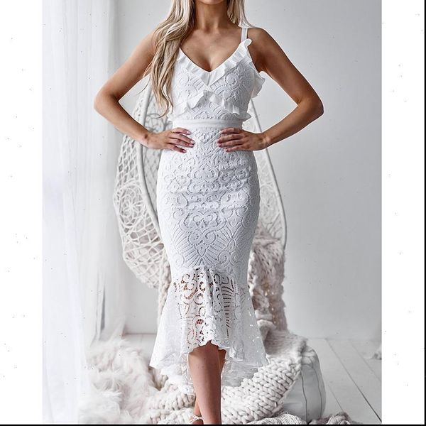 2021 new arrival summer white lace long dress spaghetti strap ruffle bodycon women party dress, Black;gray
2021 new arrival summer white lace long dress spaghetti strap ruffle bodycon women party dress, Black;gray