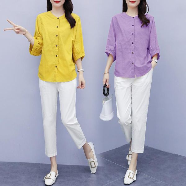 women's tracksuits 2021 summer two-piece trousers cotton and linen batwing sleeve shirt ankle-length pants casual work suit female, Gray
women's tracksuits 2021 summer two-piece trousers cotton and linen batwing sleeve shirt ankle-length pants casual work suit female, Gray