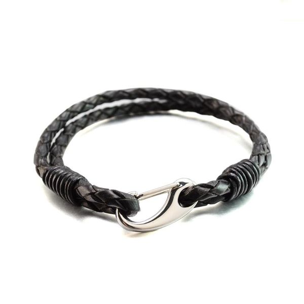 charm bracelets men's black genuine leather braided bracelet with high polished stainless steel clasp, Golden;silver
charm bracelets men's black genuine leather braided bracelet with high polished stainless steel clasp, Golden;silver