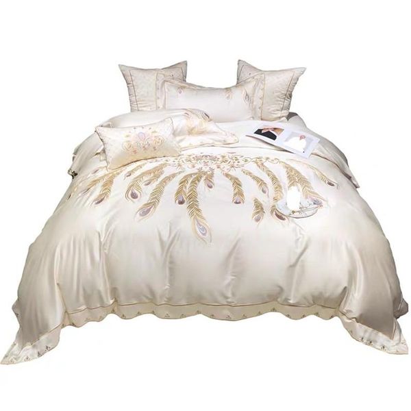 bedding sets european style high-end luxury phoenix tail embroidery 140 thread s pure cotton four piece quilt cover bed sheet
bedding sets european style high-end luxury phoenix tail embroidery 140 thread s pure cotton four piece quilt cover bed sheet