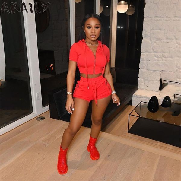 women's tracksuits akaily summer streetwear solid tracksuit 2 two piece sets womens fitness outfits white short sleeve zipper hoodies s, Gray
women's tracksuits akaily summer streetwear solid tracksuit 2 two piece sets womens fitness outfits white short sleeve zipper hoodies s, Gray