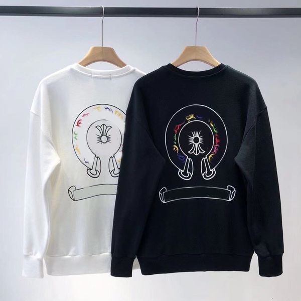 early autumn tide brand crow + sweater men's and women's horseshoe sanskrit print round neck long sleeve casual loose 2021, White;black
early autumn tide brand crow + sweater men's and women's horseshoe sanskrit print round neck long sleeve casual loose 2021, White;black