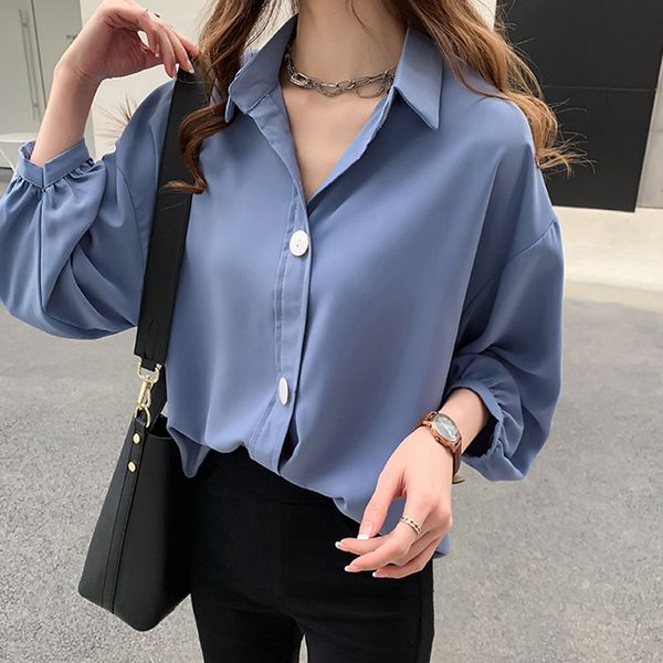 2021 new fashion women solid color spring summer cardigan casual loose female blouses chiffon thin elegant shirts lj2259 h3qu, Black
2021 new fashion women solid color spring summer cardigan casual loose female blouses chiffon thin elegant shirts lj2259 h3qu, Black