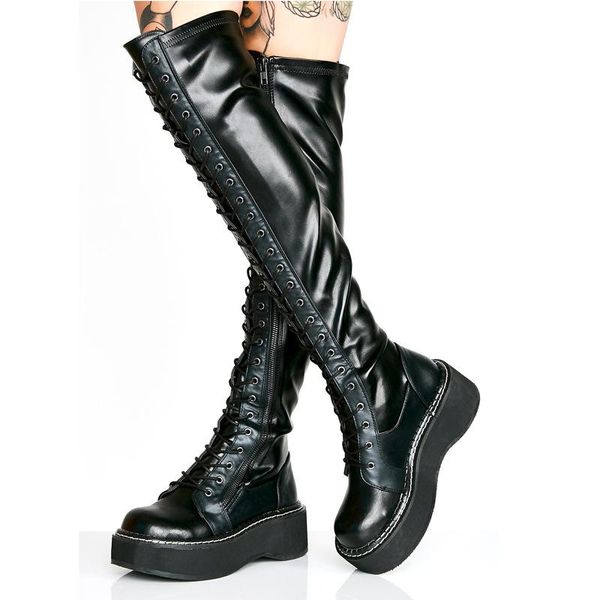 boots ippeum black leather women thigh high knight round toe cross-tied ladies platform wedges shoes woman over the knee
boots ippeum black leather women thigh high knight round toe cross-tied ladies platform wedges shoes woman over the knee