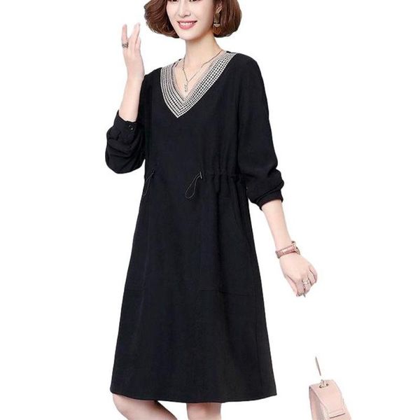 casual dresses long sleeve v-neck dress women loose a-line shirt-dress ladies baggy waist drawstring, Black;gray
casual dresses long sleeve v-neck dress women loose a-line shirt-dress ladies baggy waist drawstring, Black;gray