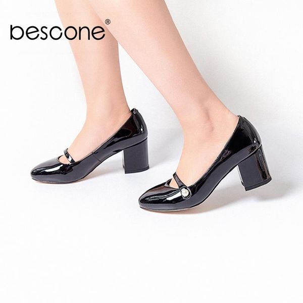 dress shoes bescone square heel ladies pumps patent leather shallow basic pointed toe slip-on women by112, Black
dress shoes bescone square heel ladies pumps patent leather shallow basic pointed toe slip-on women by112, Black