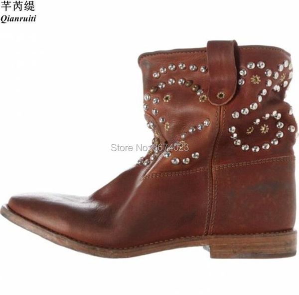 boots qianruiti vintage wedges ankle women rivets studs height increasing heels brown black white leather shoes botas
boots qianruiti vintage wedges ankle women rivets studs height increasing heels brown black white leather shoes botas