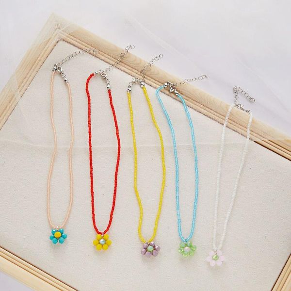 chains bohemia pearl necklaces transparent colorful beaded necklace flower pendant for girly beach vacation jewelry, Silver
chains bohemia pearl necklaces transparent colorful beaded necklace flower pendant for girly beach vacation jewelry, Silver