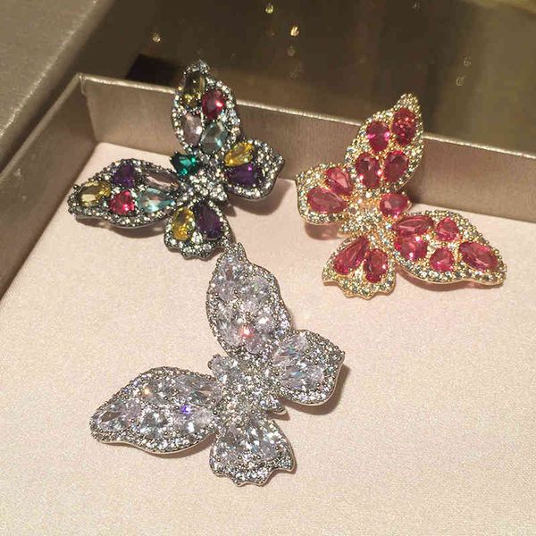 2021 design for women gift hollow butterfly earrings with luxury personality fashion red crystal zircon mariposa, Golden
2021 design for women gift hollow butterfly earrings with luxury personality fashion red crystal zircon mariposa, Golden