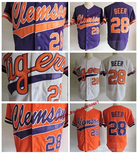 mens clemson tigers seth beer college baseball jersey white orange purple 28 seth beer university stitched shirts, Blue;black
mens clemson tigers seth beer college baseball jersey white orange purple 28 seth beer university stitched shirts, Blue;black