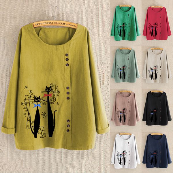 2021 new spring autumn t-shirt women long sleeve cartoon cats printed cotton linen unique design japan harajuku slim fit pullover k6y3, White
2021 new spring autumn t-shirt women long sleeve cartoon cats printed cotton linen unique design japan harajuku slim fit pullover k6y3, White