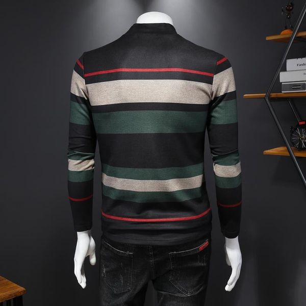 autumn slim t-shirt thick embroidery fashion new neck high winter bottoming shirt men's and striped jacquard brand 2021 warm sbtxv, Black
autumn slim t-shirt thick embroidery fashion new neck high winter bottoming shirt men's and striped jacquard brand 2021 warm sbtxv, Black