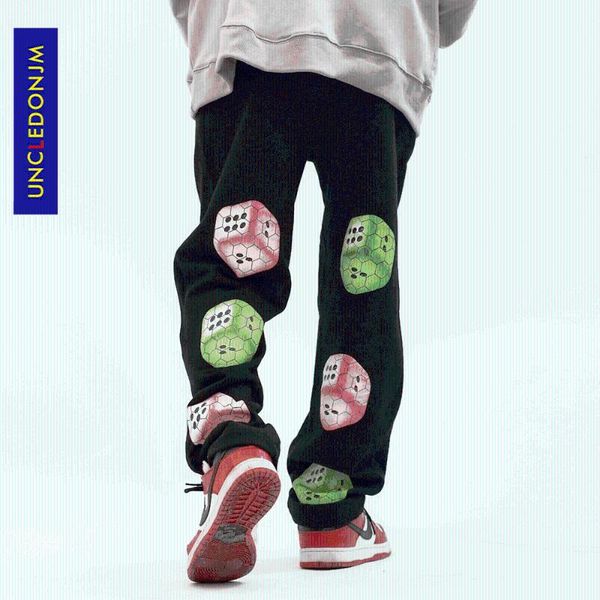 men's pants uncledonjm color dice print sweatpants men korean fashion streetwear straight trousers harajuku 7009, Black
men's pants uncledonjm color dice print sweatpants men korean fashion streetwear straight trousers harajuku 7009, Black