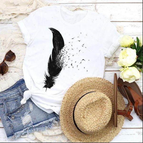 women graphic feather bird cartoon fashion short sleeve 90s tees print t shirt clothing female shirt womens t shirt, White
women graphic feather bird cartoon fashion short sleeve 90s tees print t shirt clothing female shirt womens t shirt, White