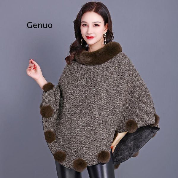 women's fur & faux plus velvet warm pullover 2021 winter out street wear women capes solid poncho knitted o neck sweater, Black
women's fur & faux plus velvet warm pullover 2021 winter out street wear women capes solid poncho knitted o neck sweater, Black