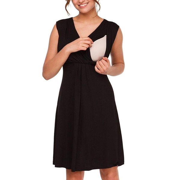 summer maternity pajama women maternity sleeveless solid color nursing breastfeed v neck dress pregnancy women nightdress d30, White
summer maternity pajama women maternity sleeveless solid color nursing breastfeed v neck dress pregnancy women nightdress d30, White