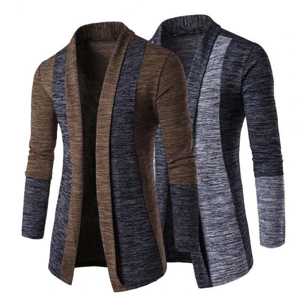 men's sweaters long simple contrast colors sleeve sweater coat quick dry for home, White;black
men's sweaters long simple contrast colors sleeve sweater coat quick dry for home, White;black