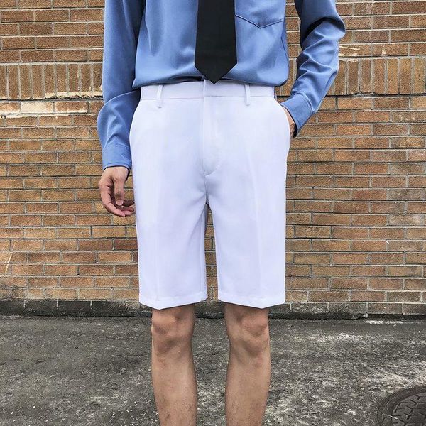 men's shorts office worker white casual summer thin no-iron solid color straight knee length business suit pants student uniform, White;black
men's shorts office worker white casual summer thin no-iron solid color straight knee length business suit pants student uniform, White;black