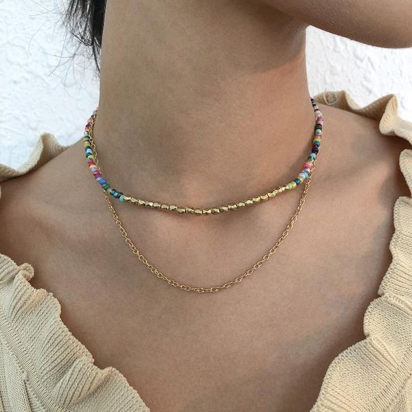 chokers bohemian colorful beads beaded necklace for women clavicle chains layered necklaces female 2021 fashion jewelry gold color, Golden;silver
chokers bohemian colorful beads beaded necklace for women clavicle chains layered necklaces female 2021 fashion jewelry gold color, Golden;silver