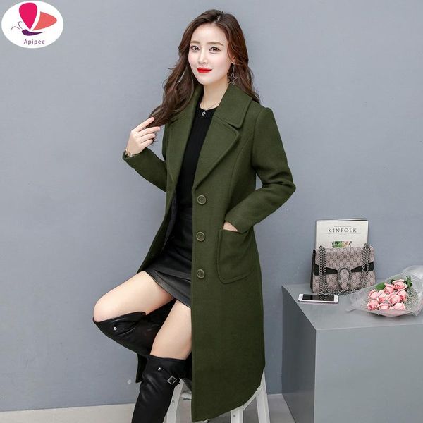 women woolen coat autumn winter fashion slim long wool coats women's plus size single-breasted jacket coats plus size 4xl, Black;brown
women woolen coat autumn winter fashion slim long wool coats women's plus size single-breasted jacket coats plus size 4xl, Black;brown