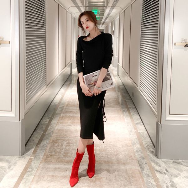 new arrival fashion spring midi women ol high street temperament personality pleated black slim thin party dress fi25, White;black
new arrival fashion spring midi women ol high street temperament personality pleated black slim thin party dress fi25, White;black