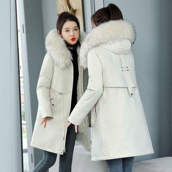 cotton padded women's medium and long size 2021 winter new korean down cotton clothes plush thickened coat fashion, Black
cotton padded women's medium and long size 2021 winter new korean down cotton clothes plush thickened coat fashion, Black