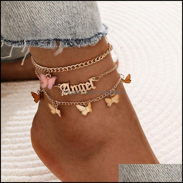 anklets 3 pcs/set link chain butterfly charm ankle bracelet for women angel initial bracelets leg anklet jewelry foot chains drop delivery 2, Red;blue
anklets 3 pcs/set link chain butterfly charm ankle bracelet for women angel initial bracelets leg anklet jewelry foot chains drop delivery 2, Red;blue