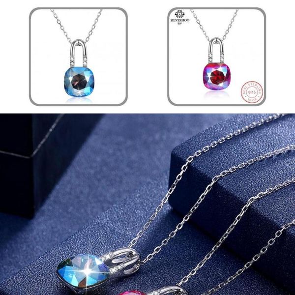 pendant necklaces not easy fade comfortable to wear faux crystal lock necklace for going out, Silver
pendant necklaces not easy fade comfortable to wear faux crystal lock necklace for going out, Silver