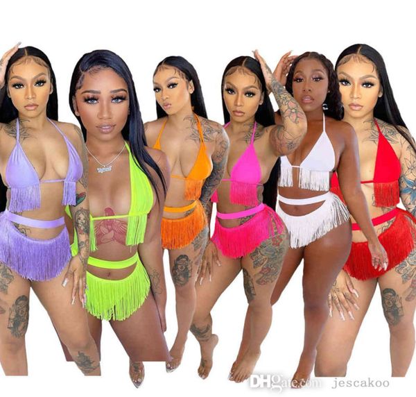 women's bikini two piece set summer fashion women's v neck solid color split swimsuit two piece sets suspender tassel shorts outfi, White;black
women's bikini two piece set summer fashion women's v neck solid color split swimsuit two piece sets suspender tassel shorts outfi, White;black