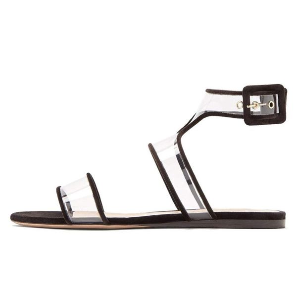sandals fashion women shoes clear perspex ankle strap transparent flats dress, Black
sandals fashion women shoes clear perspex ankle strap transparent flats dress, Black