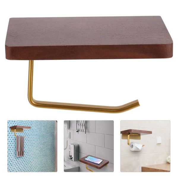 toilet paper holders 1 pc practical holder with walnut cellphone shelf for bathroom 
toilet paper holders 1 pc practical holder with walnut cellphone shelf for bathroom
