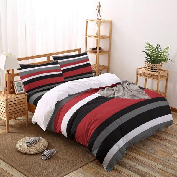 bedding sets red black white stripes geometric printed set king size soft fashion duvet cover bed sheet pillowcase
bedding sets red black white stripes geometric printed set king size soft fashion duvet cover bed sheet pillowcase