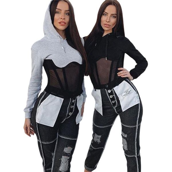 women's hoodies & sweatshirts fashionable sweater, long sleeve hooded lace mesh patchwork for spring, summer and fall wholesale, Black
women's hoodies & sweatshirts fashionable sweater, long sleeve hooded lace mesh patchwork for spring, summer and fall wholesale, Black