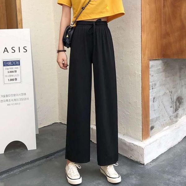 women's shorts 2021 summer korean version high waist slim and versatile wide leg pants drop feeling black straight nine point casual, White;black
women's shorts 2021 summer korean version high waist slim and versatile wide leg pants drop feeling black straight nine point casual, White;black