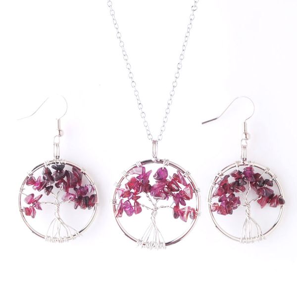 wojiaer reiki jewelry sets tree of life natural garnet gem stone drop necklaces pendant earrings healing dq8002, Black
wojiaer reiki jewelry sets tree of life natural garnet gem stone drop necklaces pendant earrings healing dq8002, Black