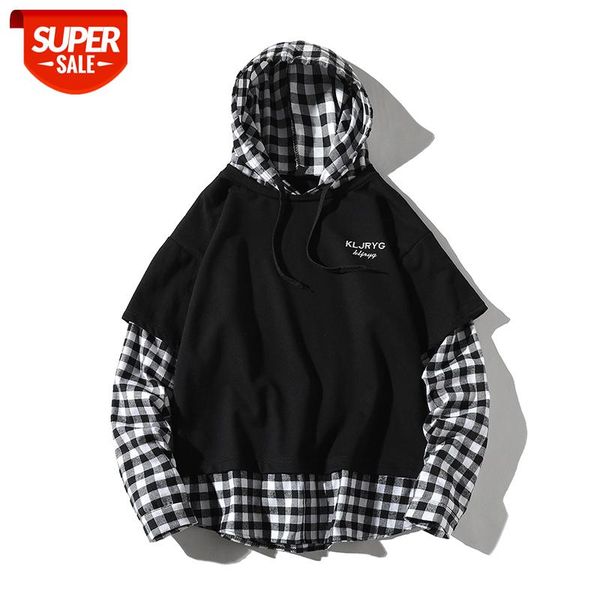 new men's hoodie fashion stitching jacket cotton fake two-piece design casual loose hoodie street hip-hop men's clothing #fk0k, Black
new men's hoodie fashion stitching jacket cotton fake two-piece design casual loose hoodie street hip-hop men's clothing #fk0k, Black