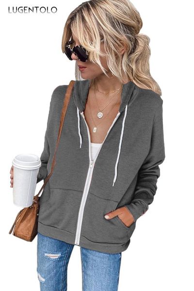 women's hoodies & sweatshirts lugentolo women tie-dye hooded long-sleeved autumn casual drawstring pocket zipper zip-up female simple a, Black
women's hoodies & sweatshirts lugentolo women tie-dye hooded long-sleeved autumn casual drawstring pocket zipper zip-up female simple a, Black